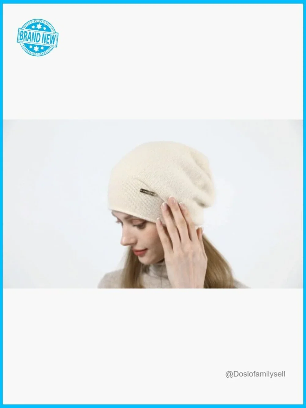 Knit Slouchy Beanie Soft Warm Winter Hat Cashmere Blend Ski Cap